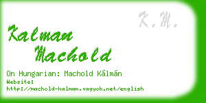 kalman machold business card