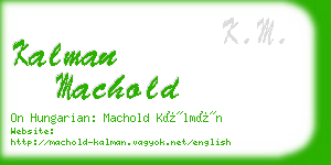 kalman machold business card